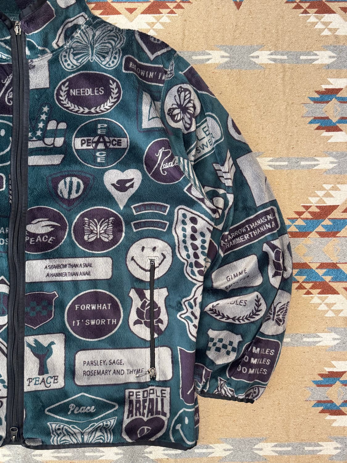 [M][100] 니들스 스포츠 웨어 패치워크 파이핑 플리스 자켓 상품이미지3