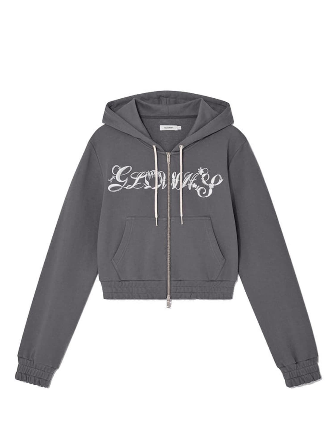새상품) 글로니 보니 크롭 후드집업 차콜 m 상품이미지1