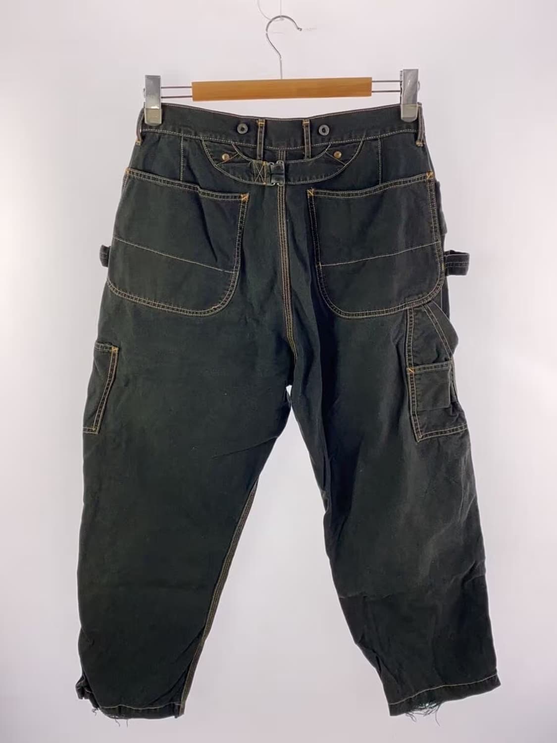 캐피탈 씬 캔버스 와이드 럼버 팬츠 블랙 상품이미지2