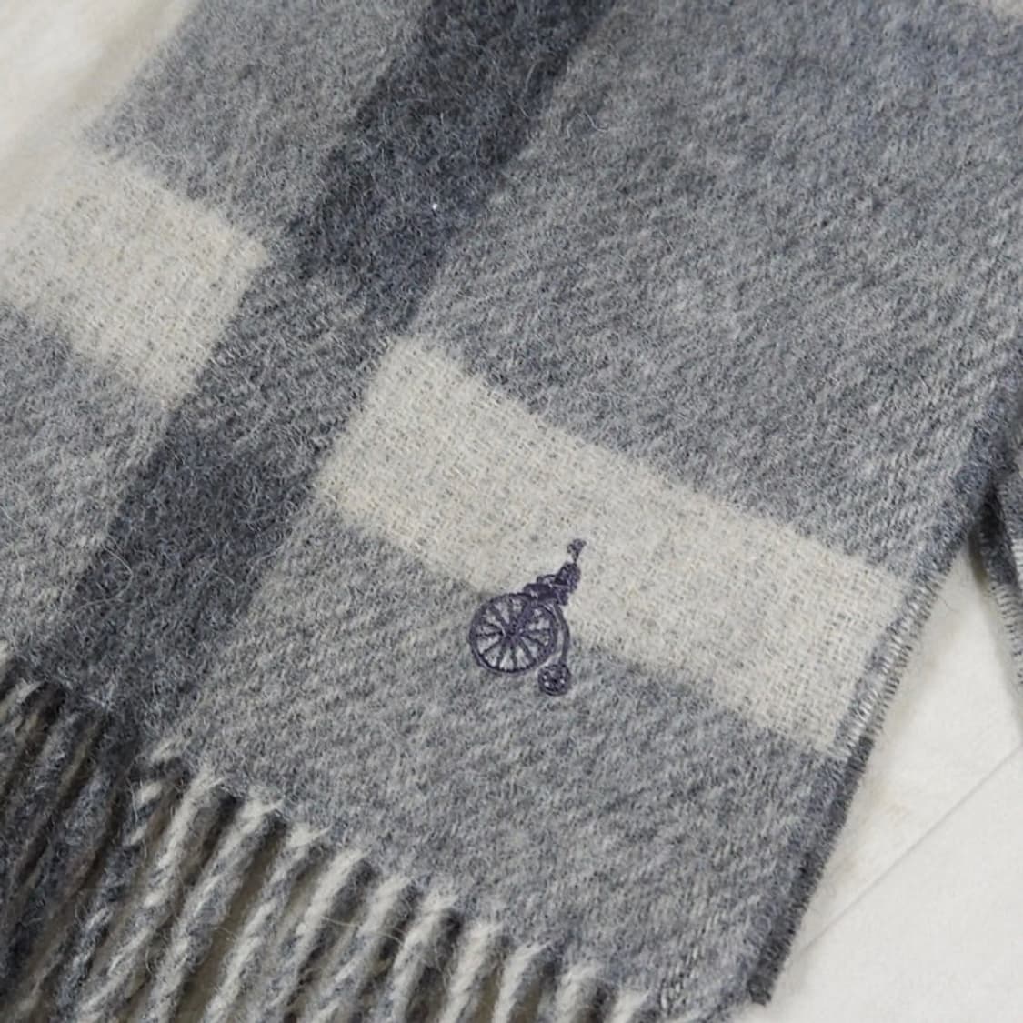 남녀공용 빈폴 체크 울 머플러 목도리 그레이 체크 상품이미지2