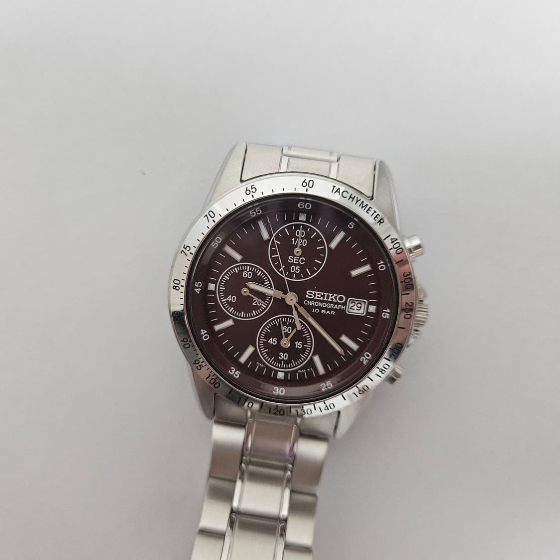 Seiko Chronograph 세이코 크로노그래프 레드와인 색상 상품이미지1