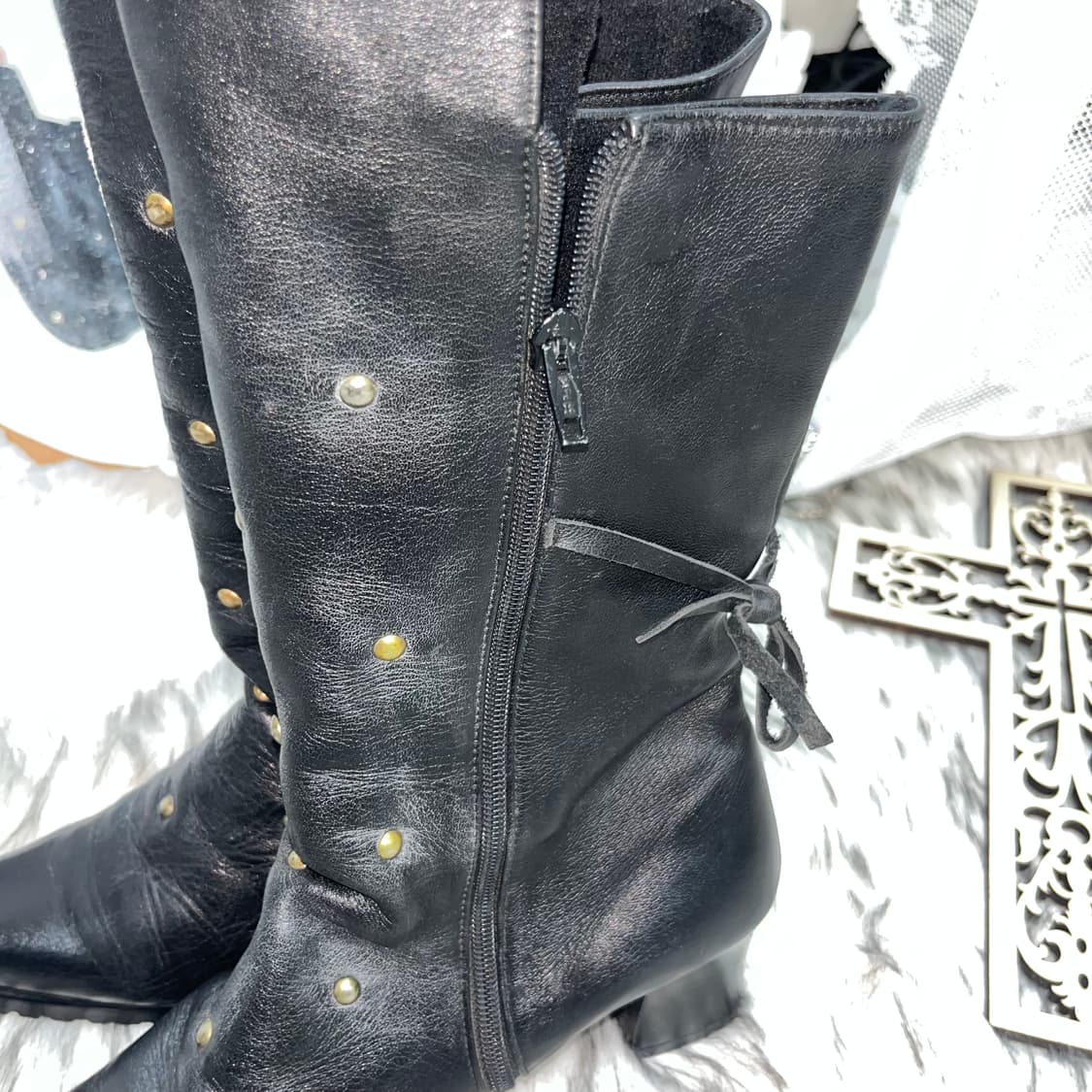 빈티지 스터드 레더 부츠 상품이미지3