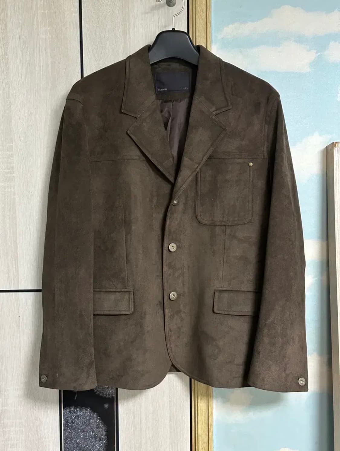 (2) 르마드 테일러 페이크 스웨이드 자켓 - DARK BROWN 상품이미지2