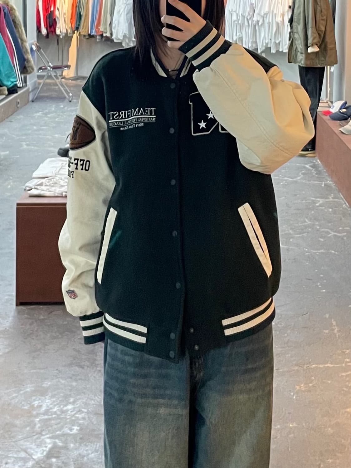 NFL 울 모직 레더 스타디움 바시티 자켓 H1560 상품이미지1