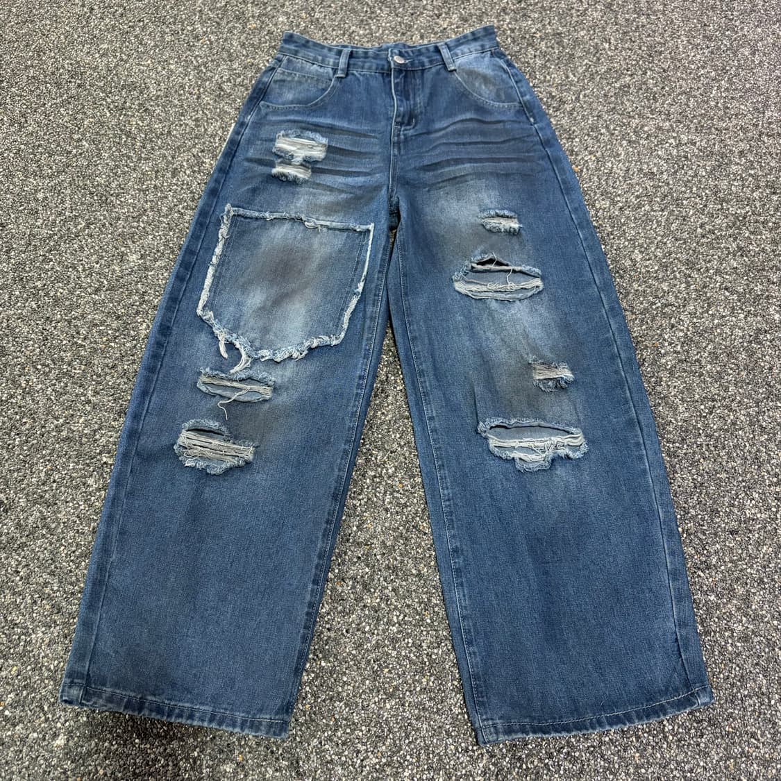 빈티지 패치워크 데미지 데님 팬츠 B4092 상품이미지3