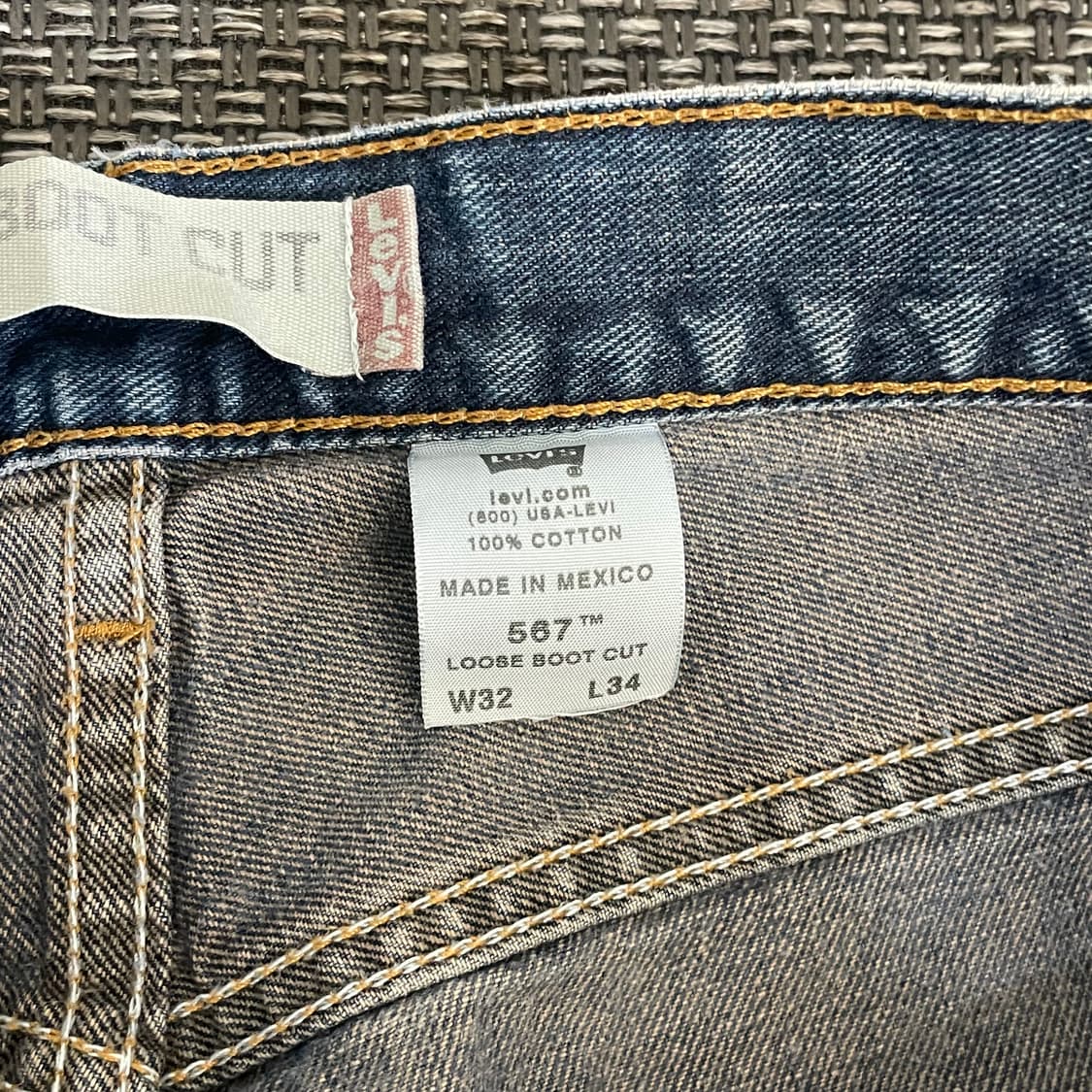 (32) 리바이스 567 32x34 루즈 부츠컷 중청 데님팬츠 상품이미지5