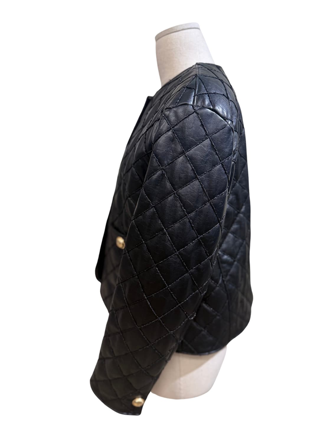 MINE 퀼팅 레더 블랙 자켓 상품이미지2