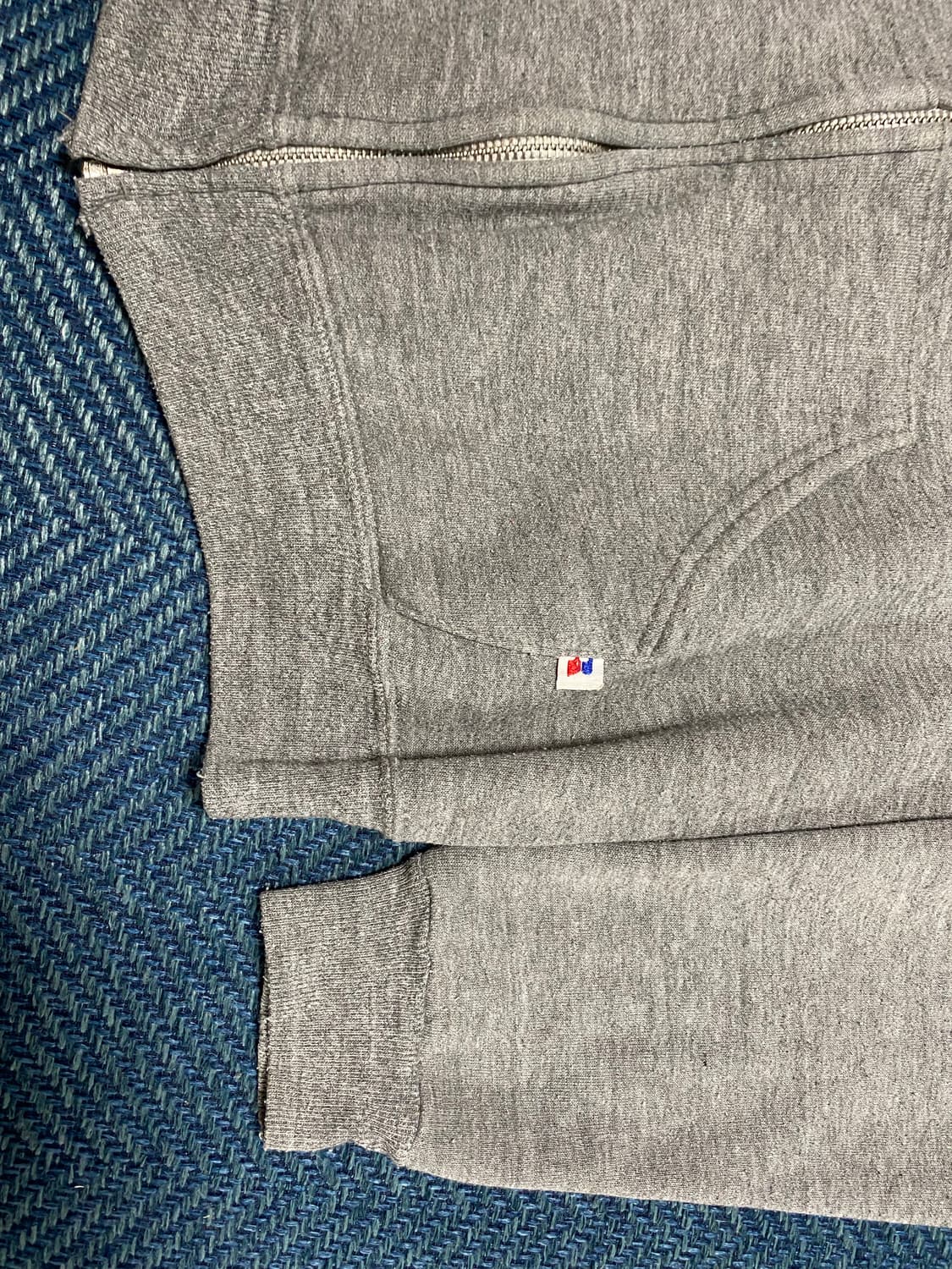 80s Russell Athletic Hoodie zip Gray M 상품이미지9