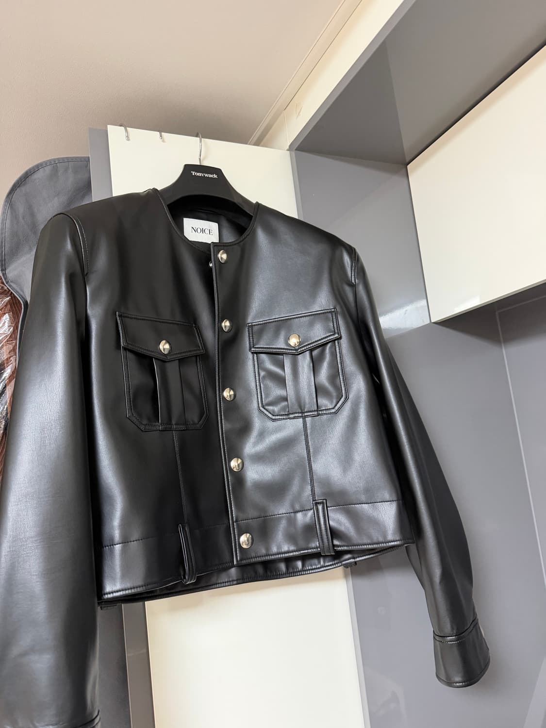 노이스 퓨어 카라 레더 자켓 라지 상품이미지1