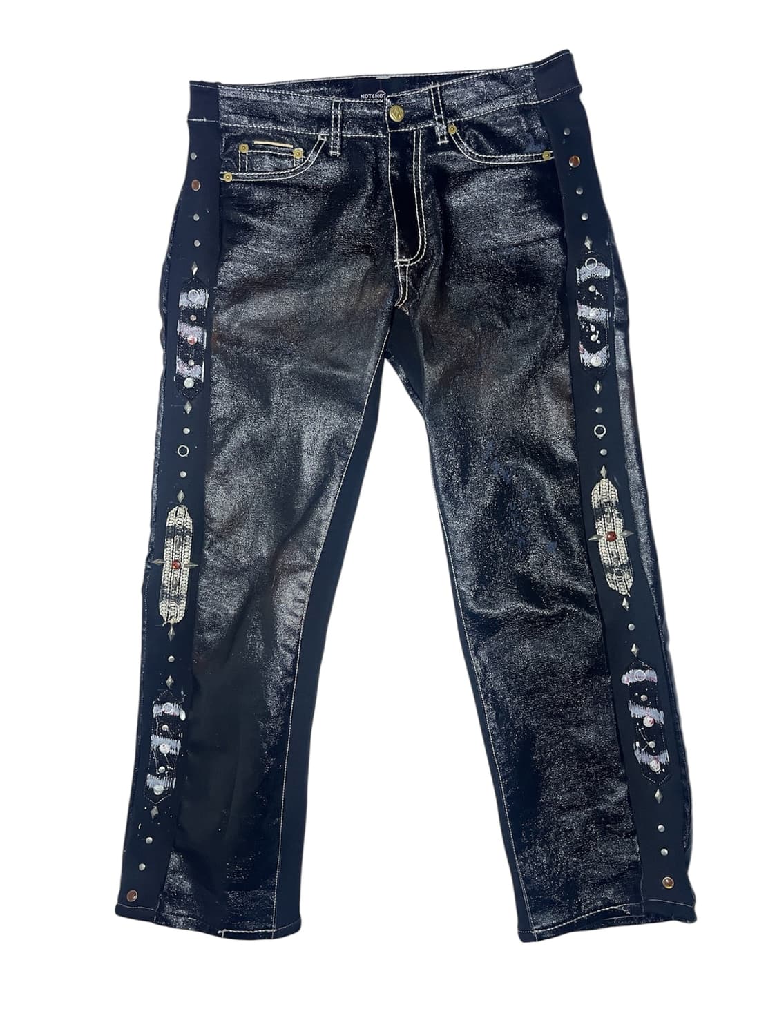 [OS] 빈티지 아카이브 이티스 사이드 젬스톤 모스 코드 데님 상품이미지1