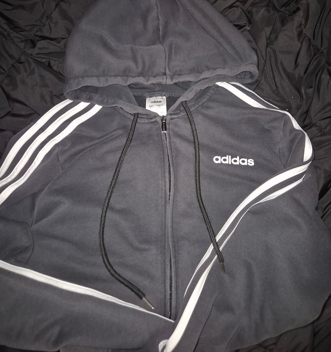아디다스 블랙 사이드라인 삼선 후드집업 XL 상품이미지1