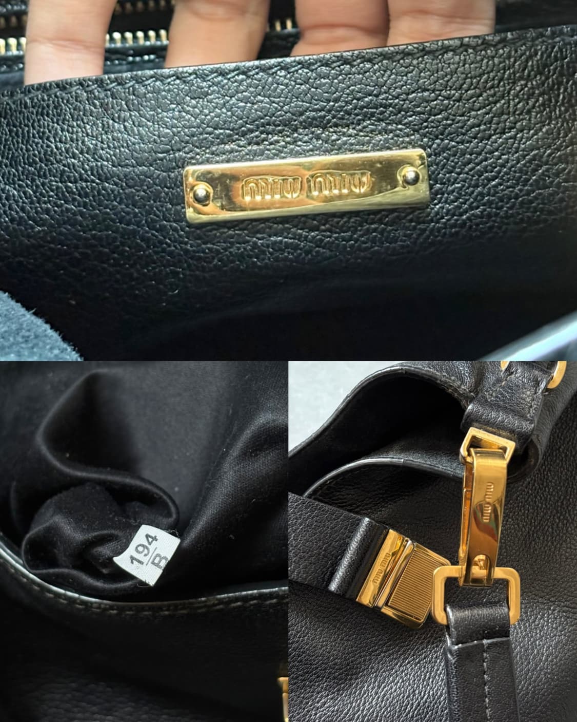 Miu Miu 미우미우 블랙 마드라스 숄더백 상품이미지10