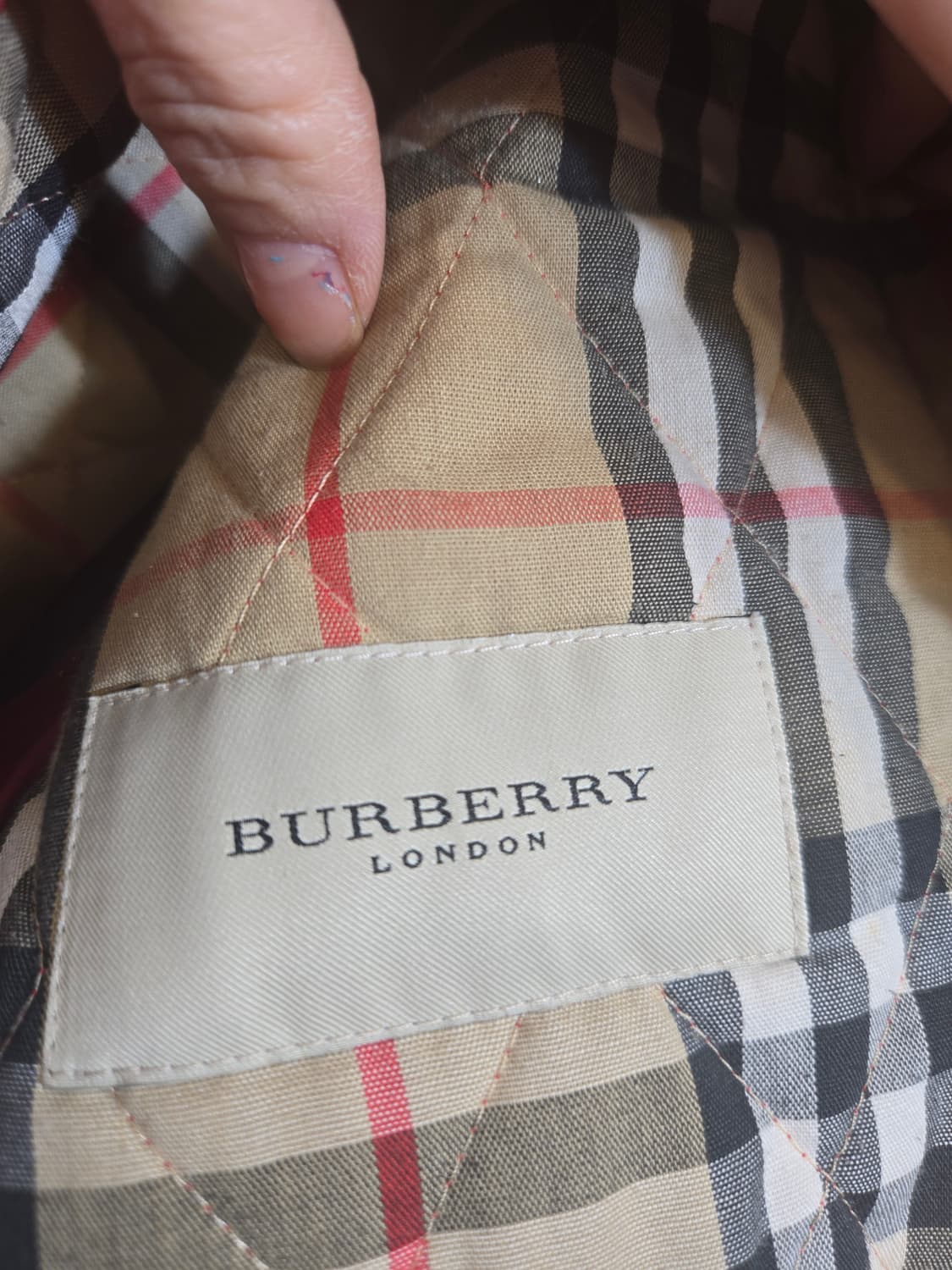 버버리(정품) 퀼팅 자켓 레드 체크 상품이미지4