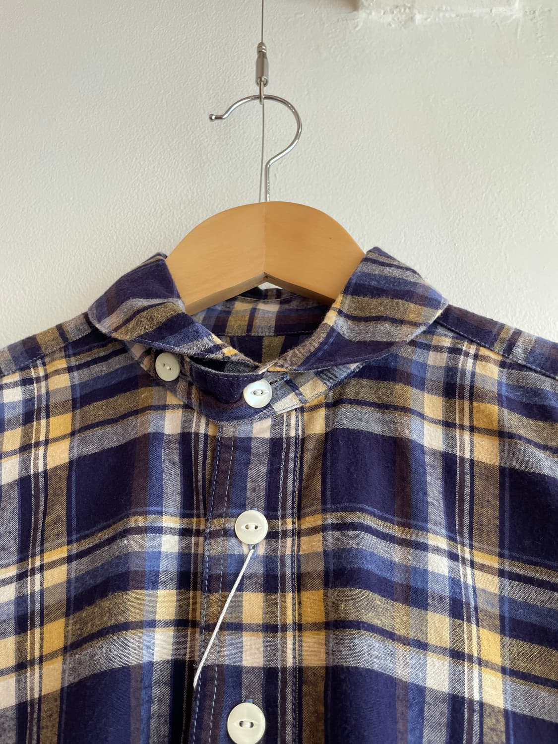 하버색 체크 긴팔 셔츠 상품이미지4