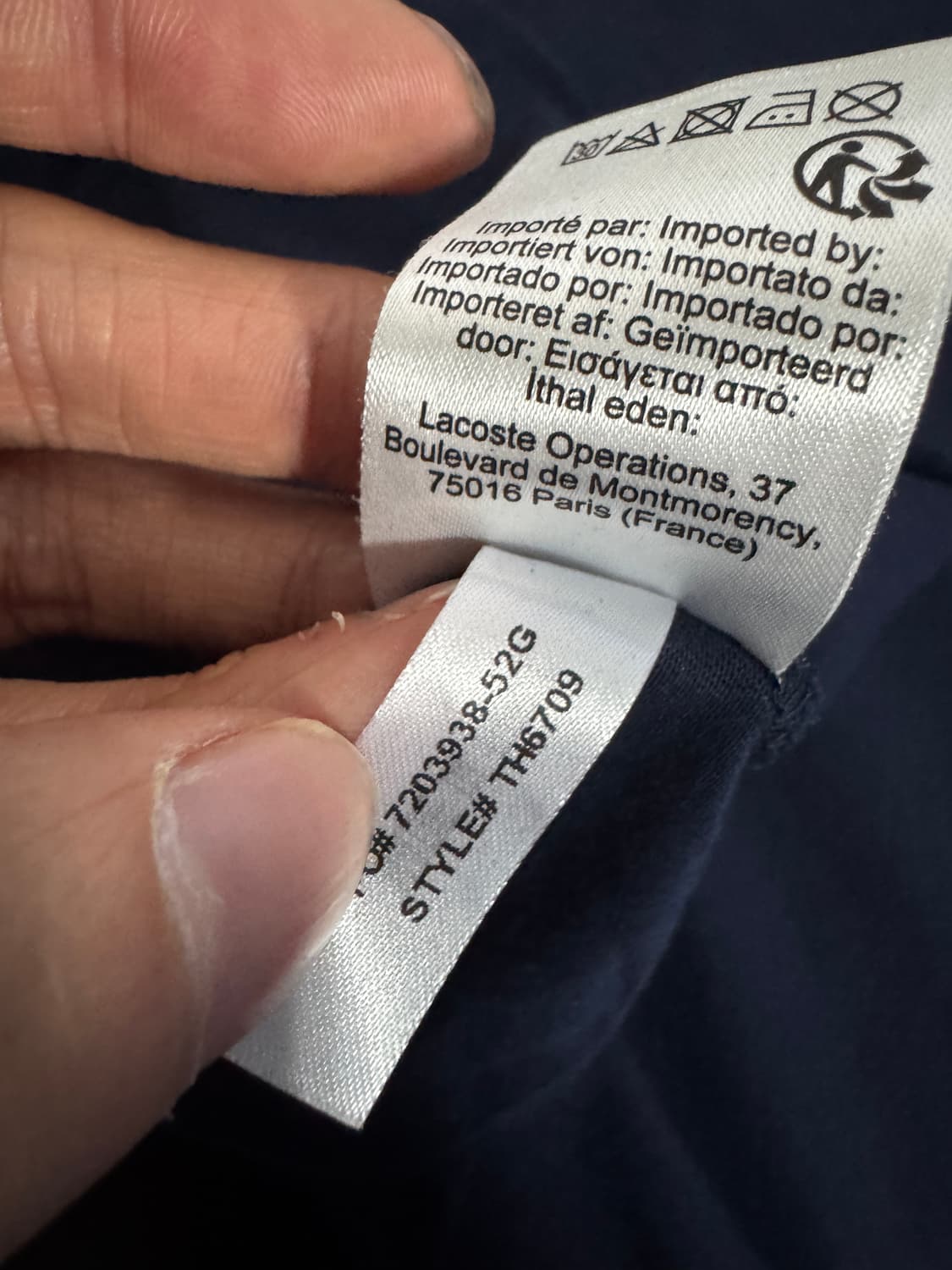 라코스테 레귤러핏 피마 코튼 반팔 티셔츠 XL 네이비 상품이미지6