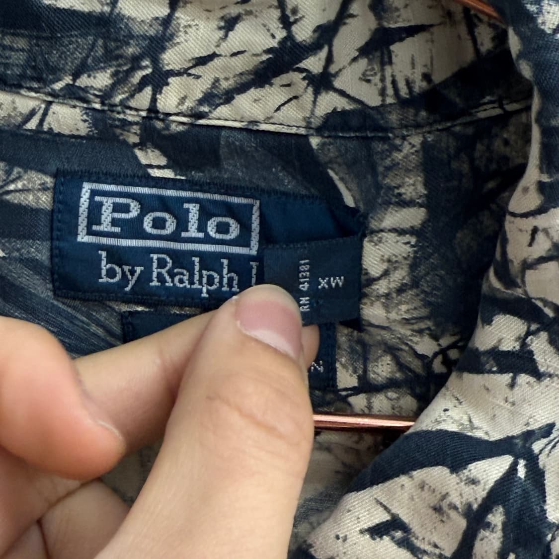 90S 폴로 랄프로렌 레어 오픈 컬러 실크 린넨 셔츠 XXL 상품이미지4