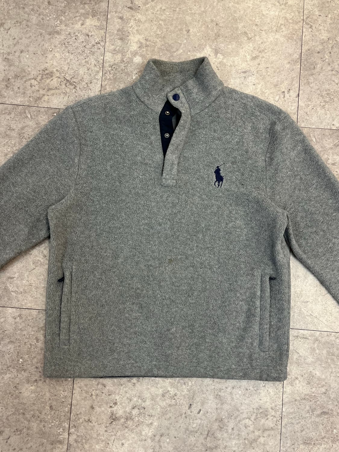 폴로 골프 포니 하프 버튼 플리스 그레이 M #csz3678 상품이미지4