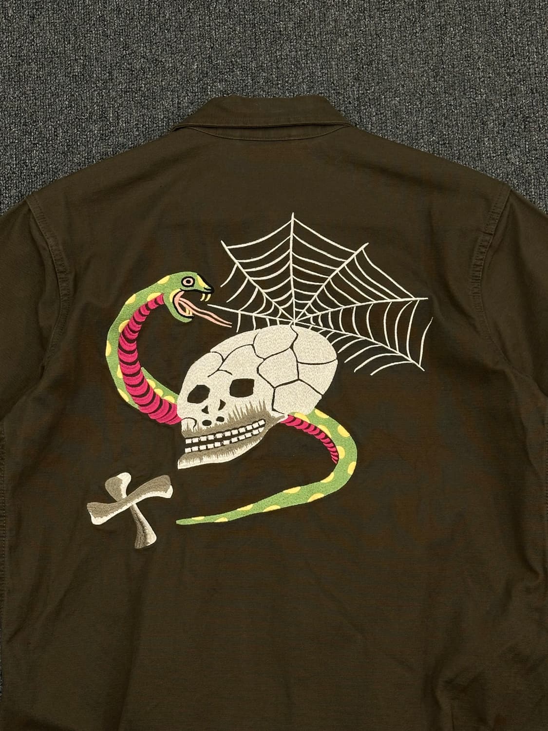 M)오리지널 U.S.밀리터리 OG-507 스컬 자수 포인트 집업 자켓 상품이미지3