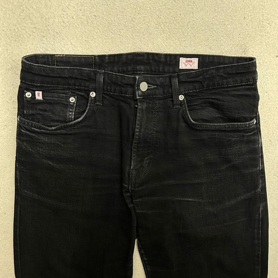 EDWIN 일본판 블랙 데님 팬츠 33 상품이미지2