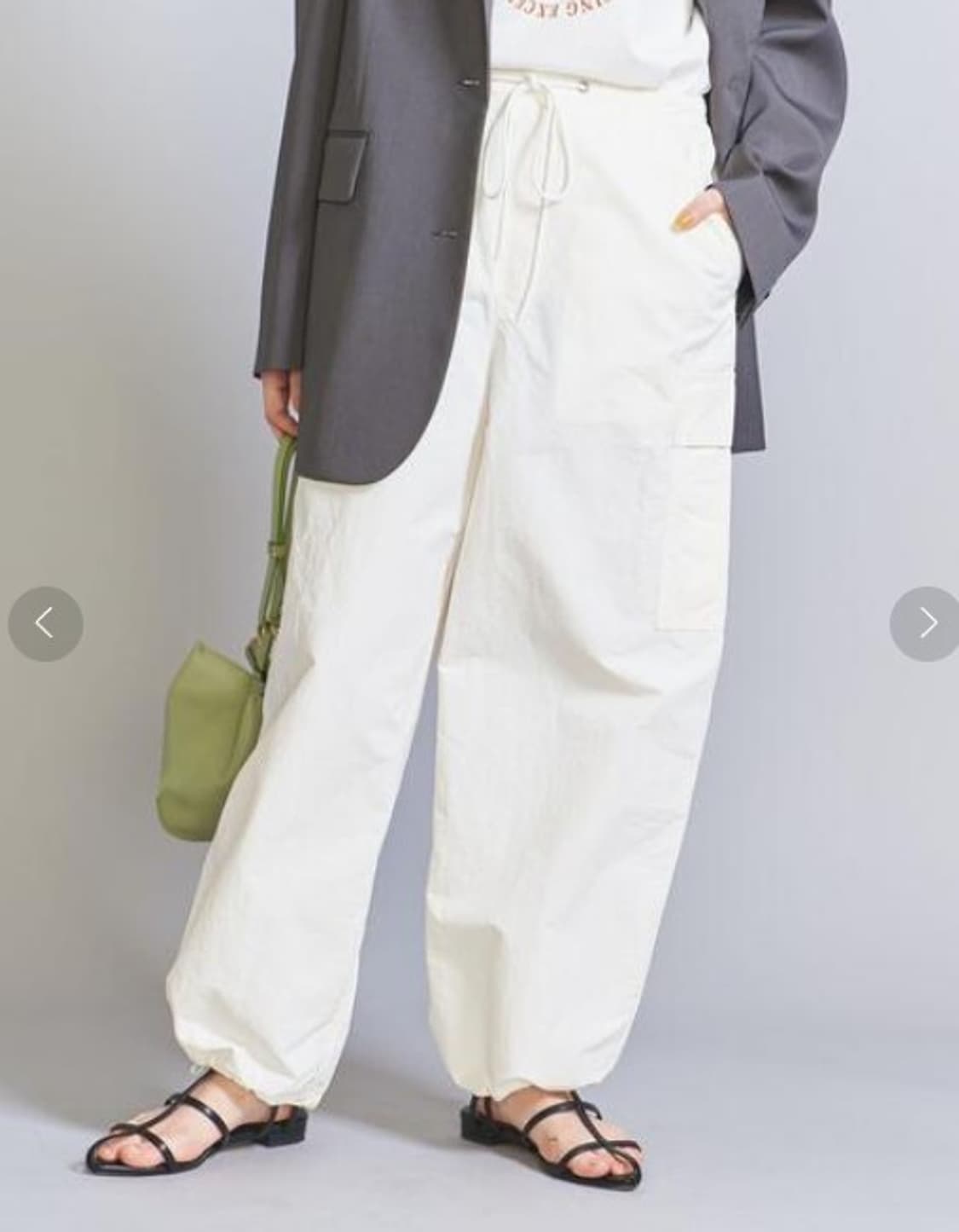 유나이티드 애로우즈 화이트 나일론카고 팬츠 상품이미지2