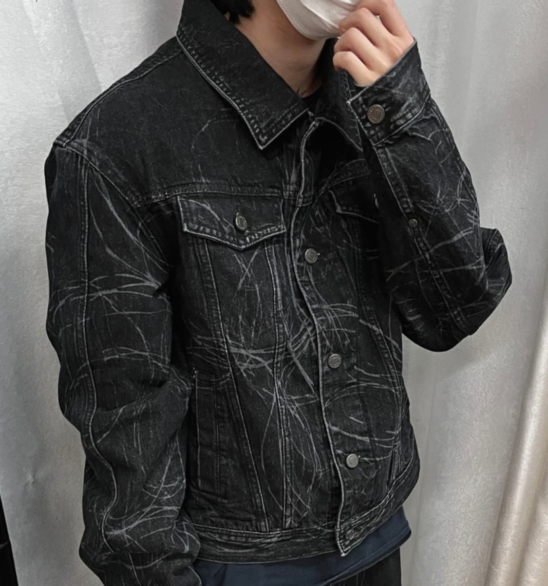 애드오프 circle denim jacket 블랙 흑청자켓 상품이미지2