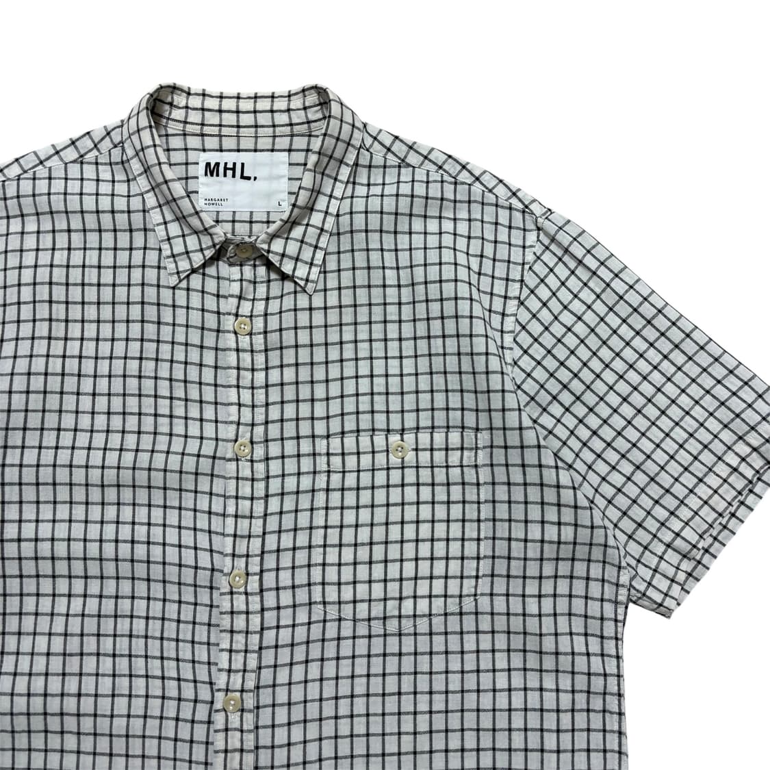 마가렛호웰 린넨 하프 체크셔츠 상품이미지2