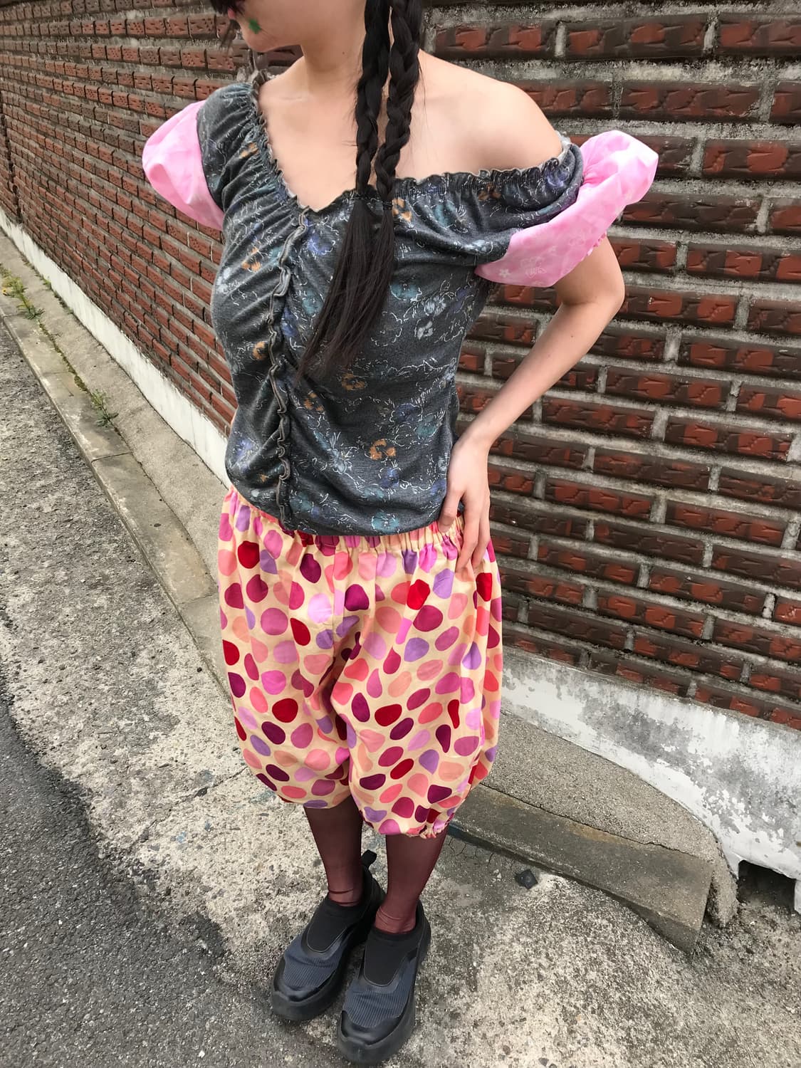 vintage pattern puff top 상품이미지9