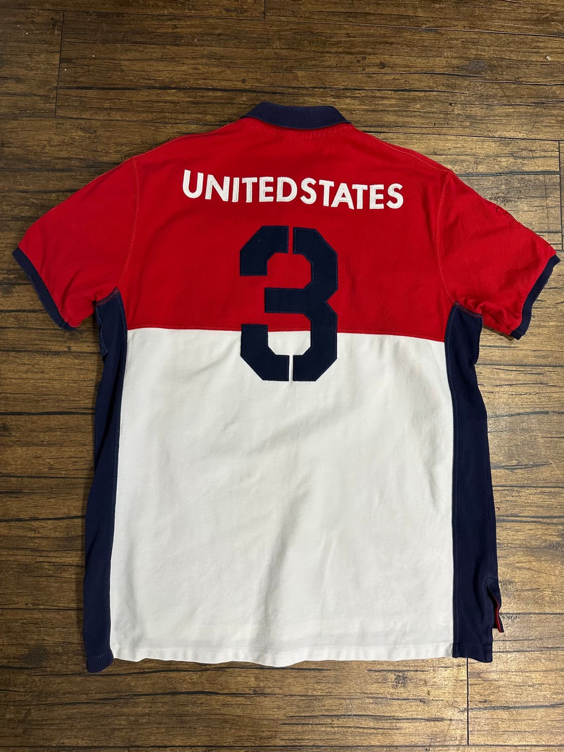 폴로 랄프로렌 USA 성조기 빅포니 커스텀핏 반팔 카라티 XL 상품이미지5