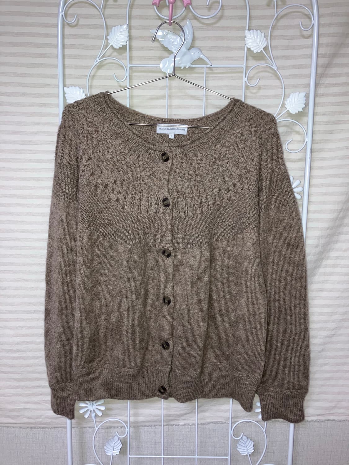 jpn vintage 브라운 꽈배기 니트 가디건 y2k 스트릿 갸루 펑키 상품이미지1