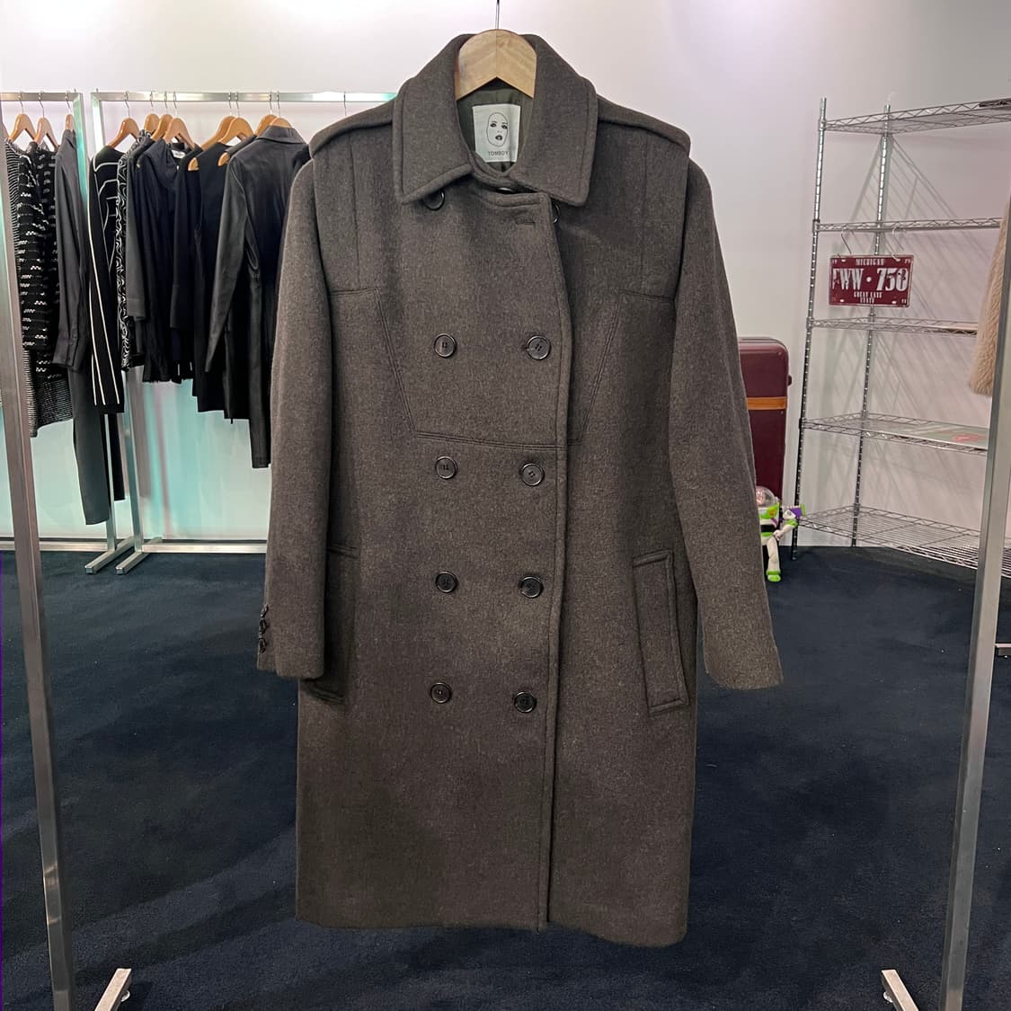 [55] TOMBOY 톰보이 앙고라 더블 브레스티드코트 상품이미지1