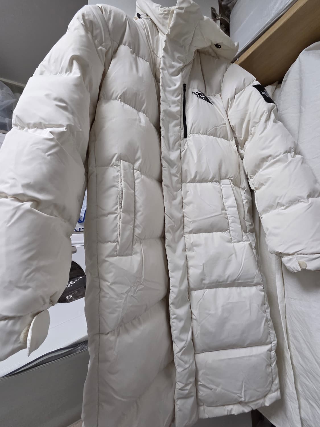 노스페이스 구스다운 아이보리 롱 패딩 95 상품이미지1