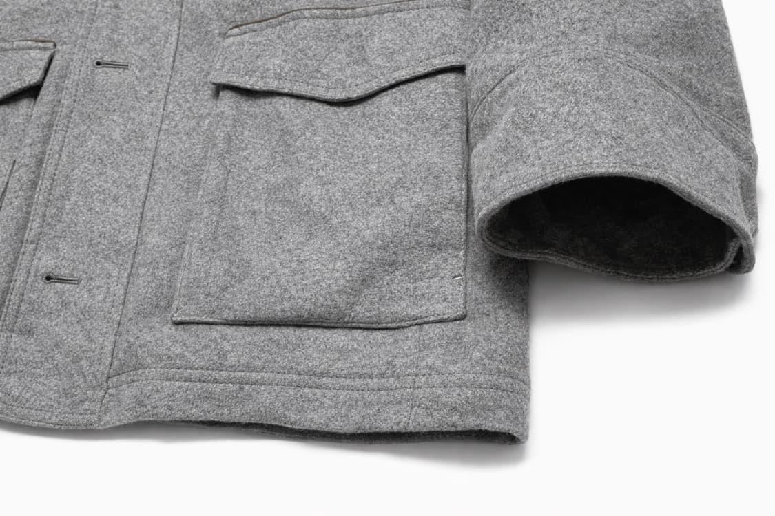 JPN 일본 빈티지 크로커다일 울 혼방 후드 사파리코트 하프코트 카코트 상품이미지5