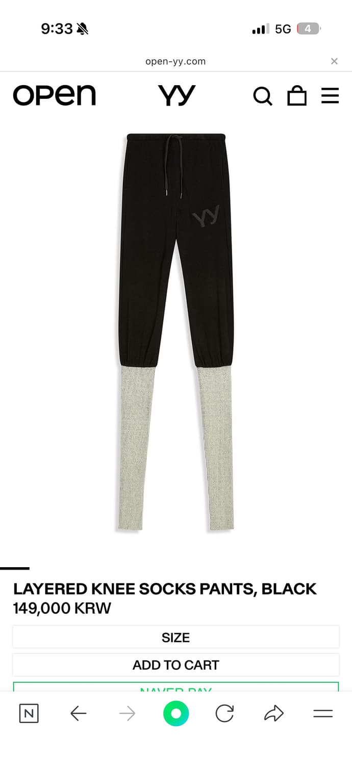 Openyy 트레이닝 LAYERED KNEE SOCKS PANTS, BL 상품이미지1