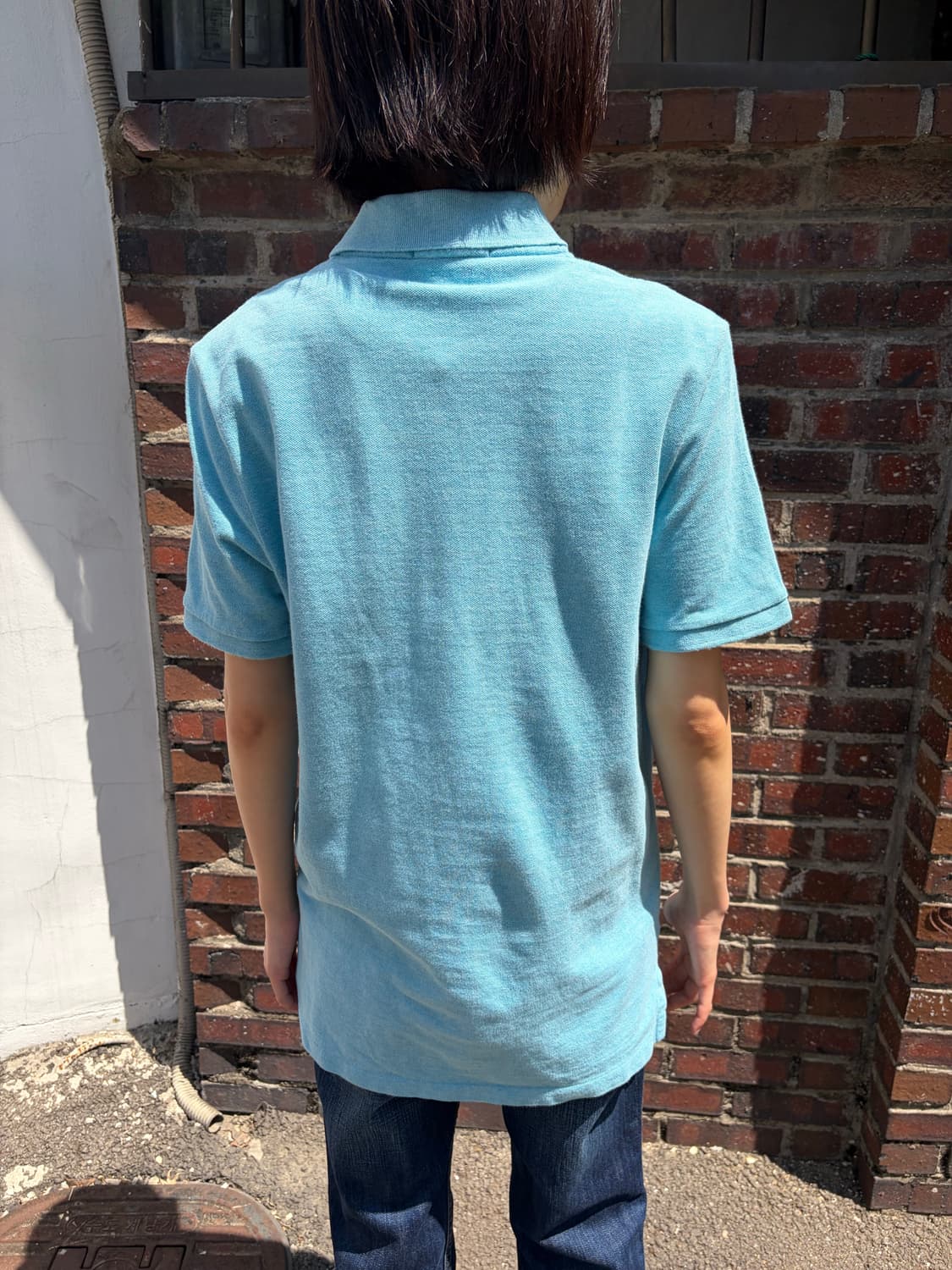 Polo Ralph Lauren 스카이블루 카라 반팔 티셔츠 S 상품이미지3