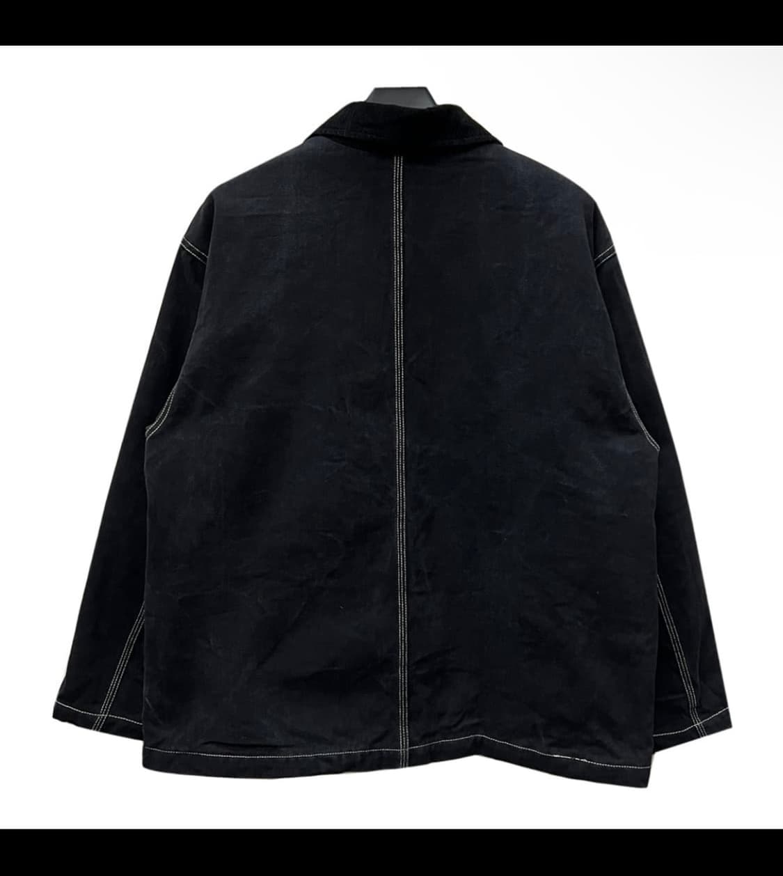 트레셔 퀼티드 스몰 플레임 로고 워크 자켓 블랙 상품이미지2