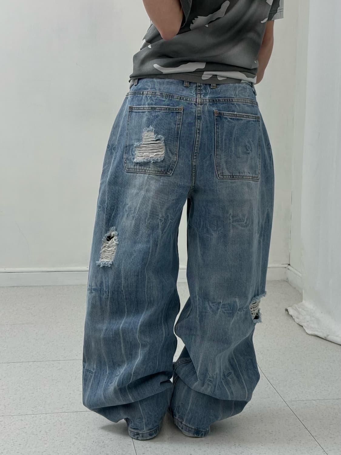 빈티지 그런지 데님팬츠 상품이미지4