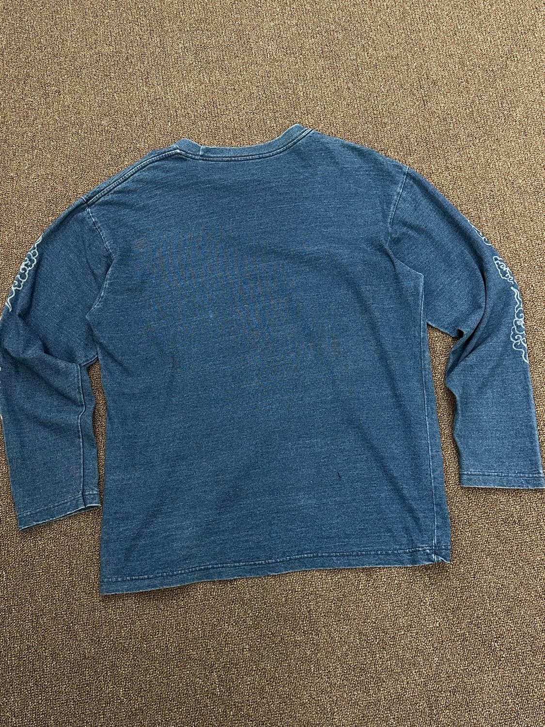 XL)글로벌 워크 빈티지 자수 디테일 프린팅 블루 롱슬리브 상품이미지6