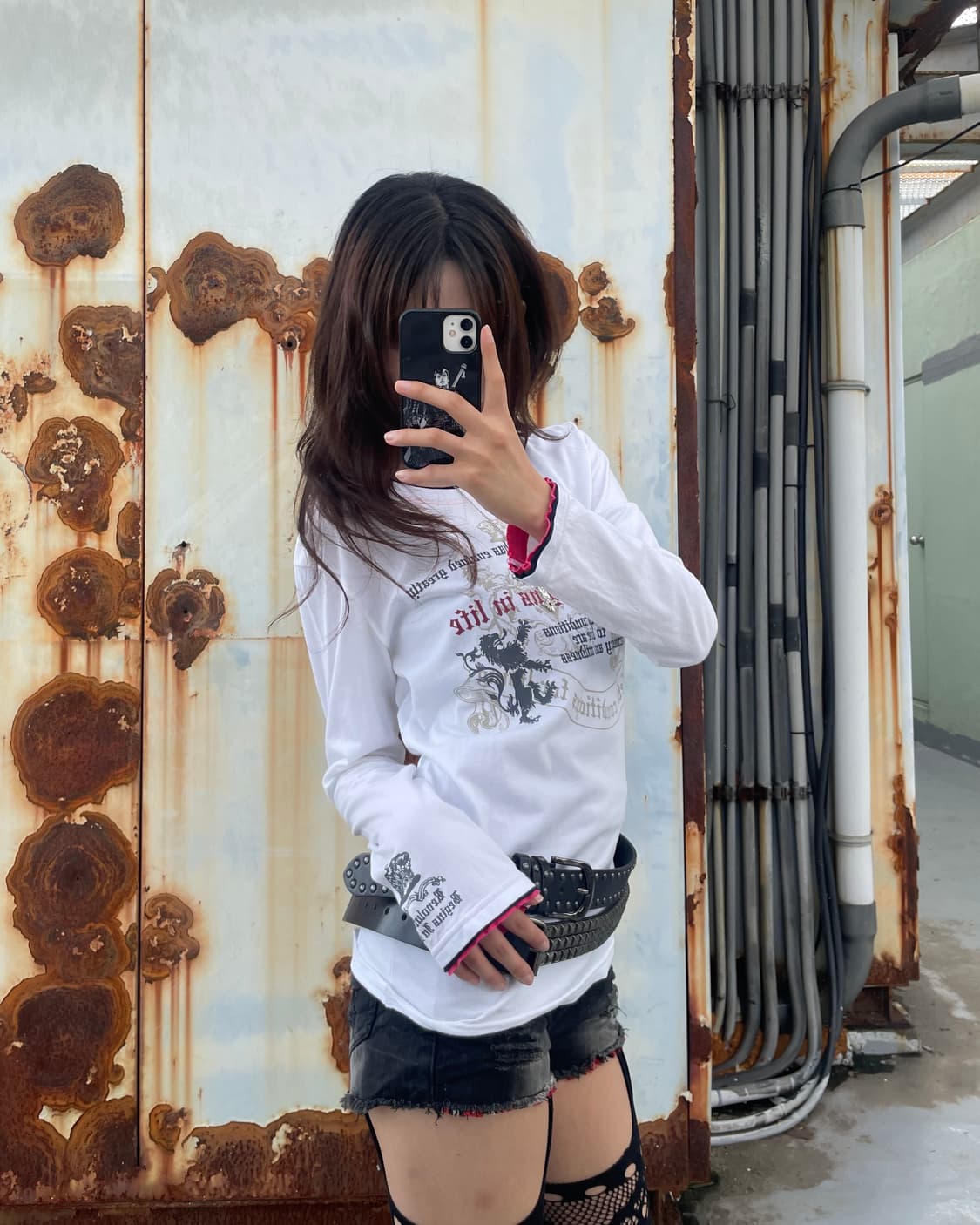 🎸화이트 프린팅 롱슬리브🎸 상품이미지3