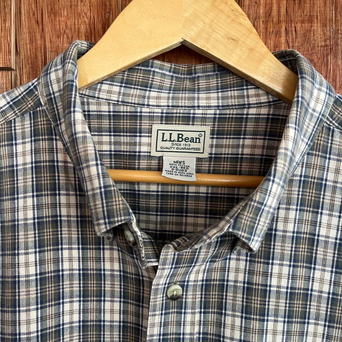 LL Bean 베이지 체크 셔츠 상품이미지3