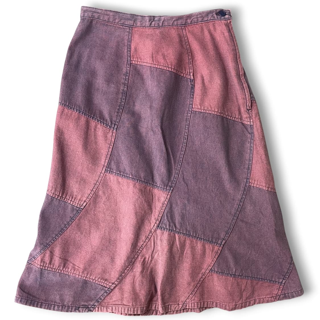 (24) JPN 일본 빈티지 패치워크 데님 스커트 XS 상품이미지2