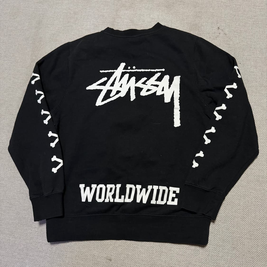 00s 스투시 월드와이드 스컬로고 프링팅 맨투맨 상품이미지5