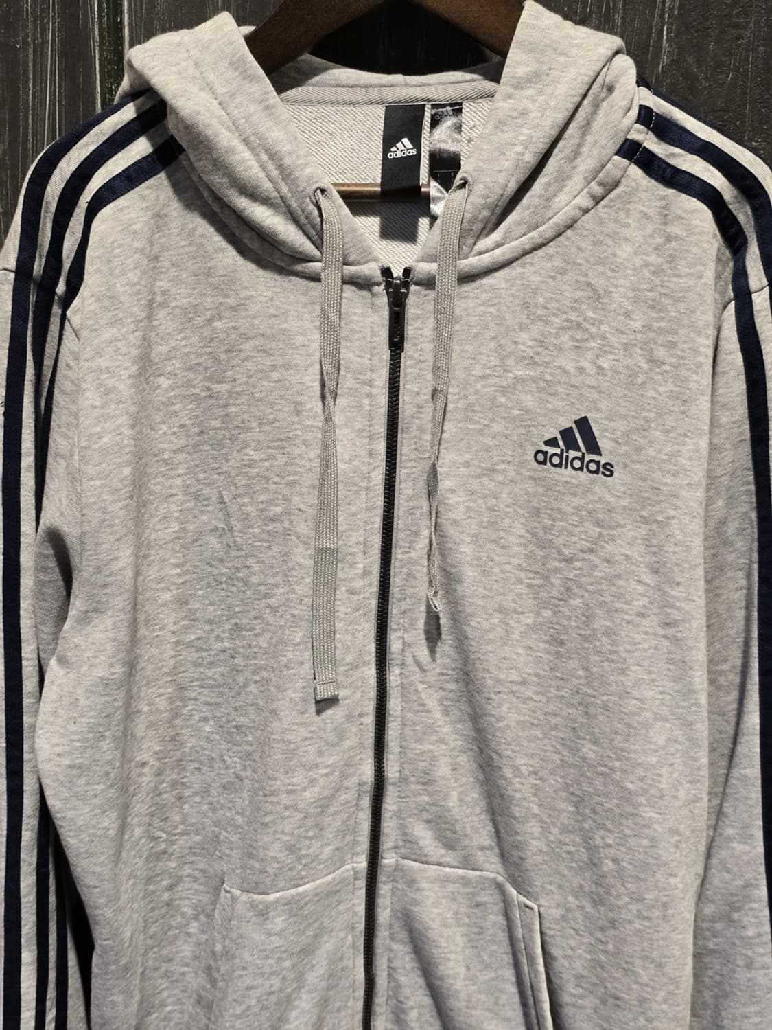 Adidas Three-Stripe Full-Zip Hoodie 상품이미지2