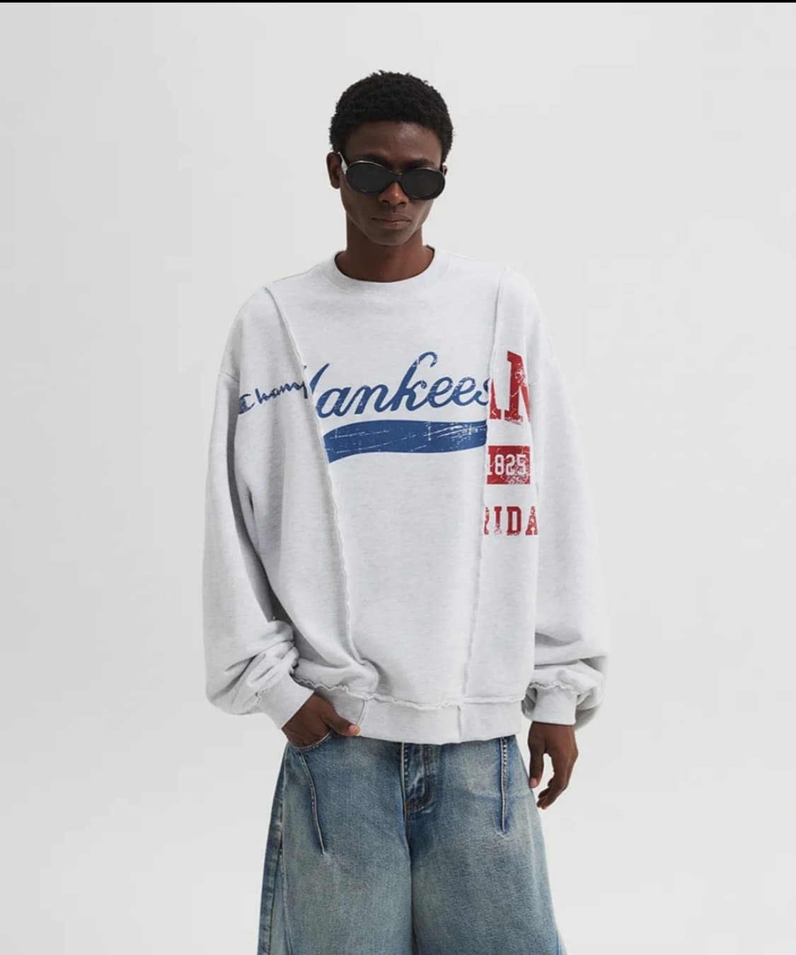 [M]DNSR 디앤써 리워크 스웻 맨투맨 그레이 상품이미지2