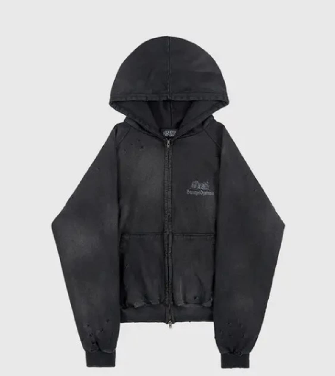 [2] 선데이오프클럽 뷰티 오브 디스토피아 워시드 집업 후디 블랙 상품이미지1