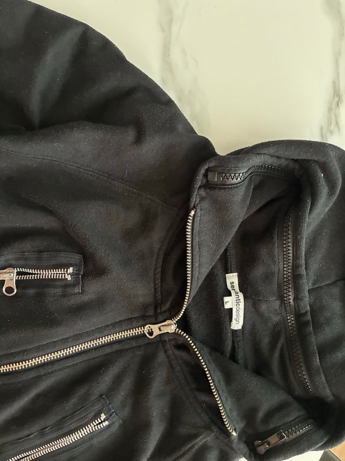Semantic design two way zip hoodie 상품이미지1