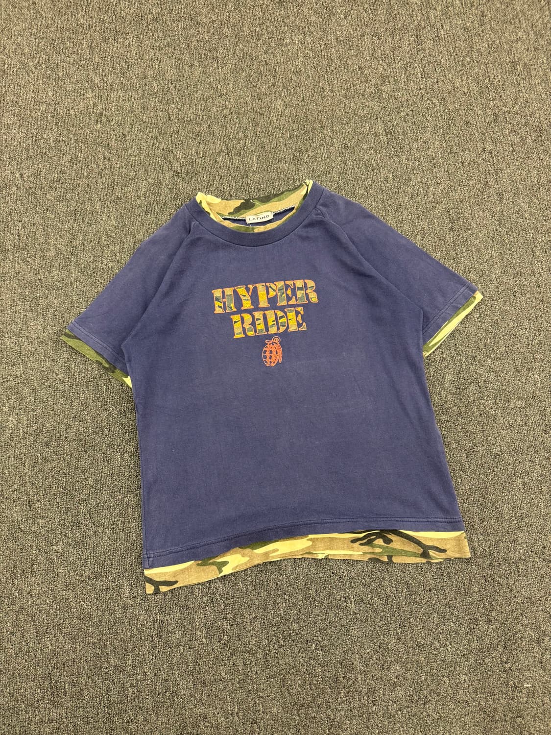 M)Japanese vintage 프린팅 카모 레이어드 네이비 반팔 상품이미지1