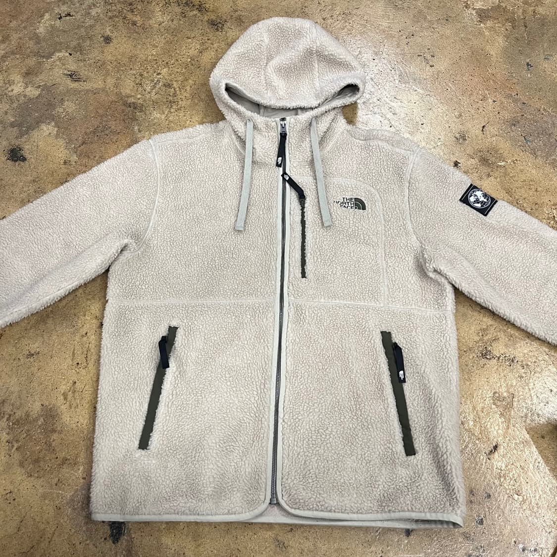 [정품/XL] 노스페이스 후리스 후드 집업 아이보리 b10 상품이미지3