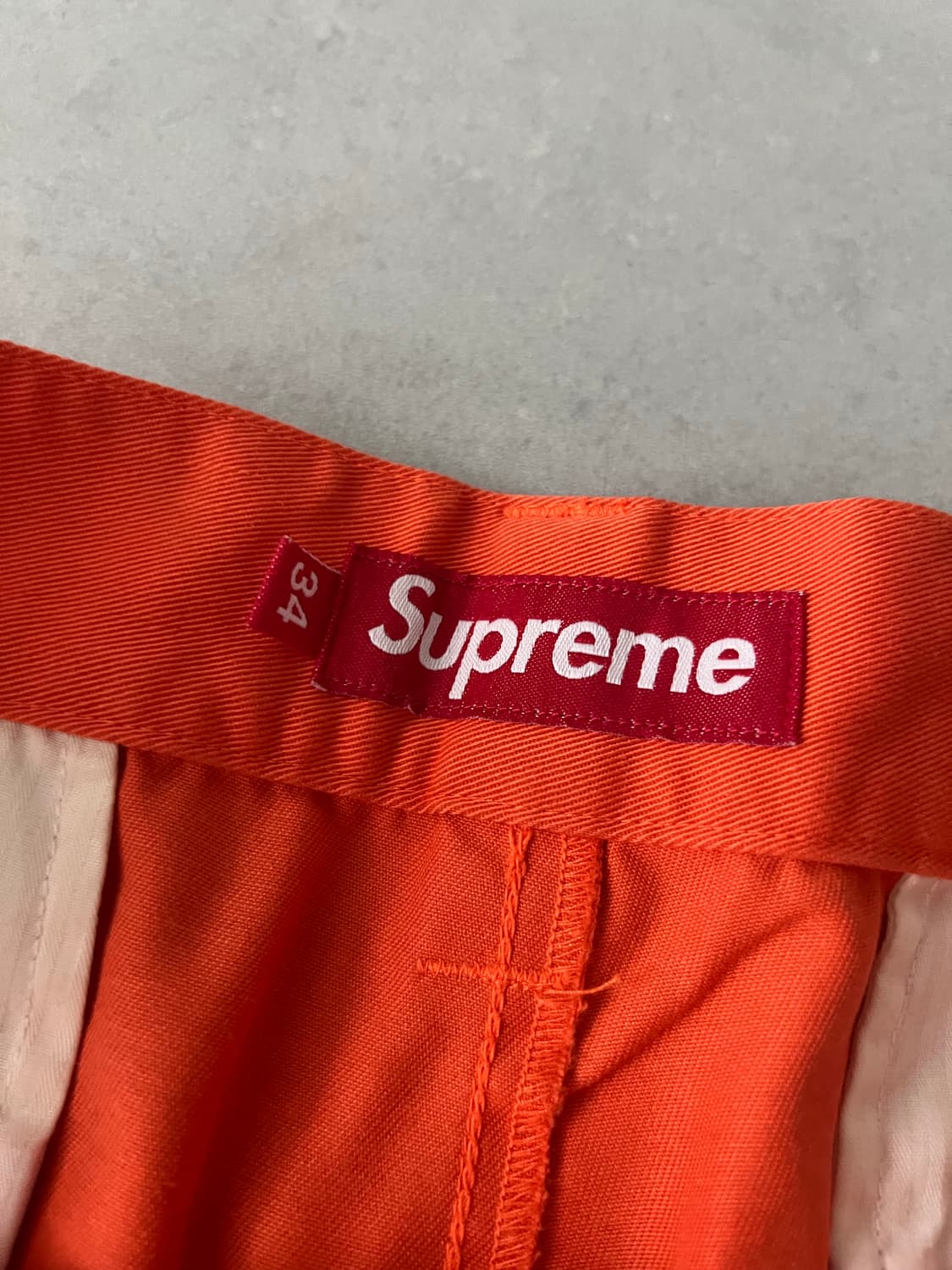 슈프림 x 토이머신 워크팬츠 오렌지 34 상품이미지4