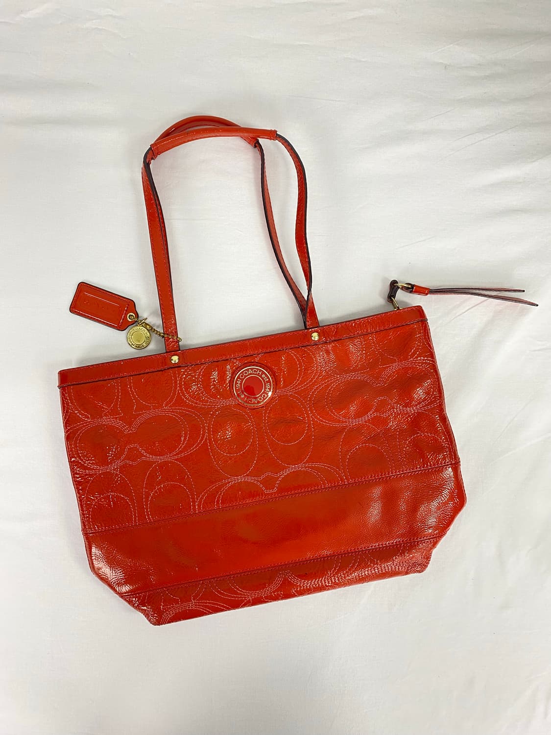 코치 페이턴트 가죽 시그니처 숄더백 토트백 상품이미지1