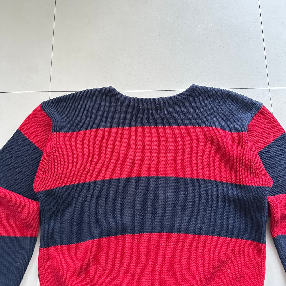 90s 폴로 랄프로렌 스트라이프 코튼 니트 XL 상품이미지7